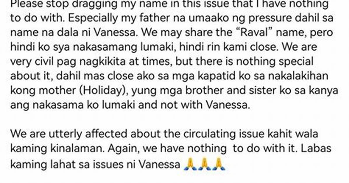 The Latest on the Vanessa Raval Scandal: What You Need to Know